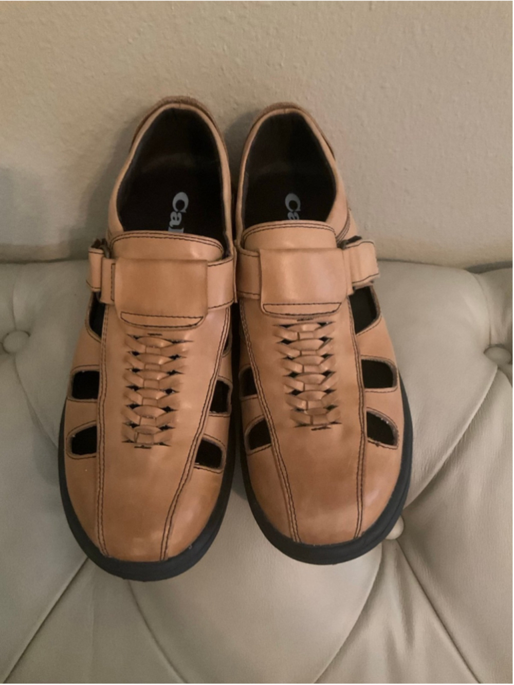 CALTO Men's Fisherman Invisible Height Increasing Elevator Shoes Sandals Size 6